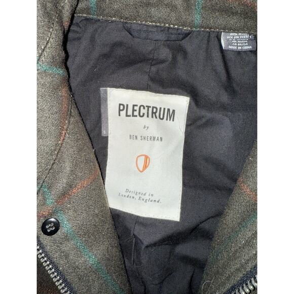 Ben Sherman Plectrum Green Tartan Wool Blend Jacket Coat S - Picture 2 of 3